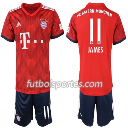 Camisetas Bayern de Múnich James Rodriguez 11 Niño Primera Equipacion 2018/2019